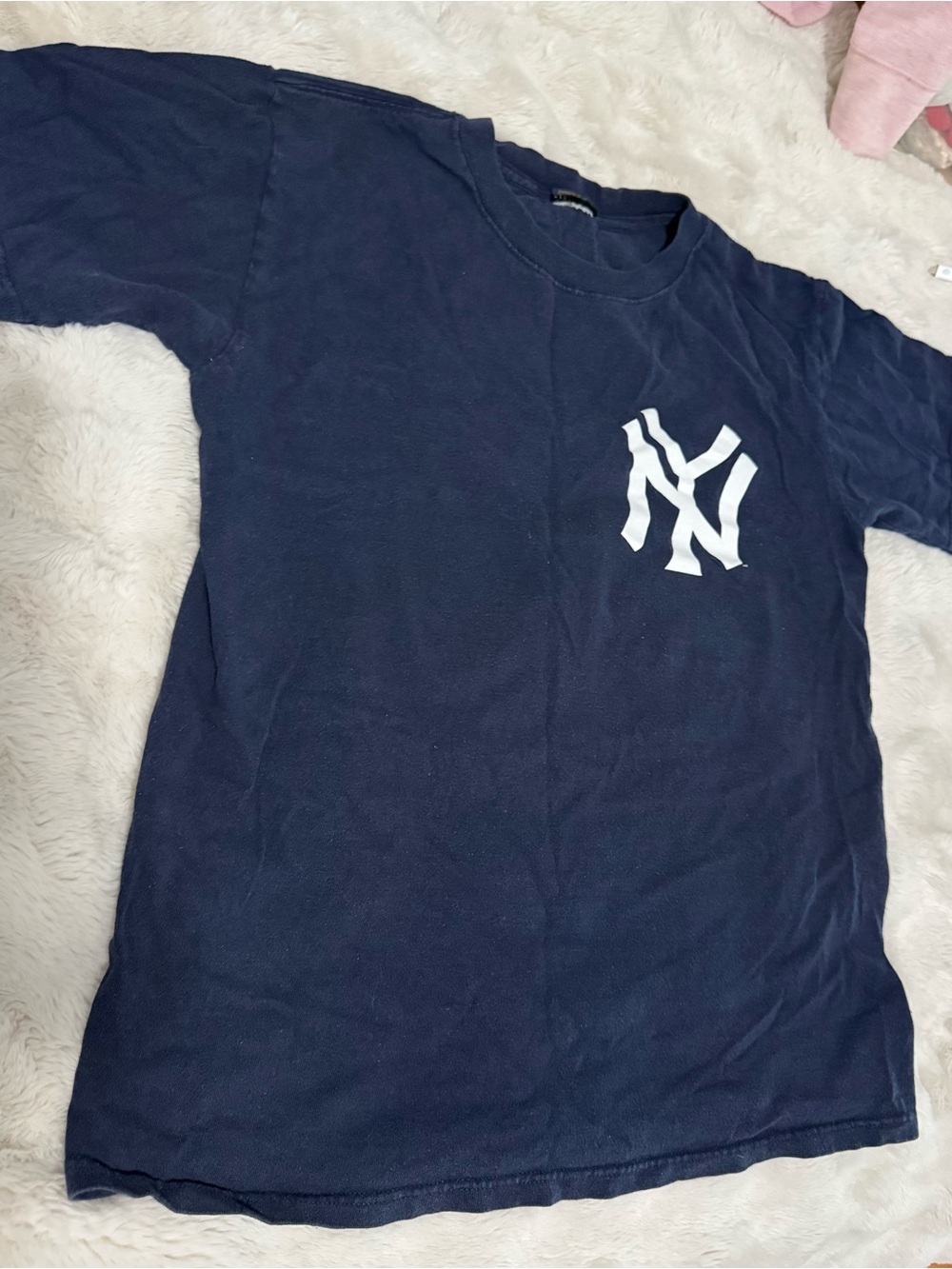 Majestic Navy Blue New York Yankees Short Sleeve Tee with White Logo